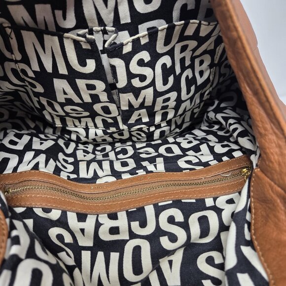 MARC BY MARC JACOBS Cognac Tan Cross Body Bag Leather Boho Slouchy Purse - Picture 6 of 14